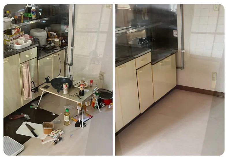 作業前後キッチン