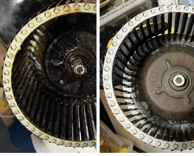 換気扇のシロッコファンの清掃ビフォーアフター