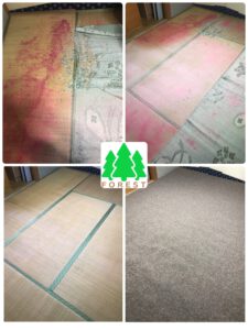 実例のご紹介　床クリーニング と 絨毯の設置